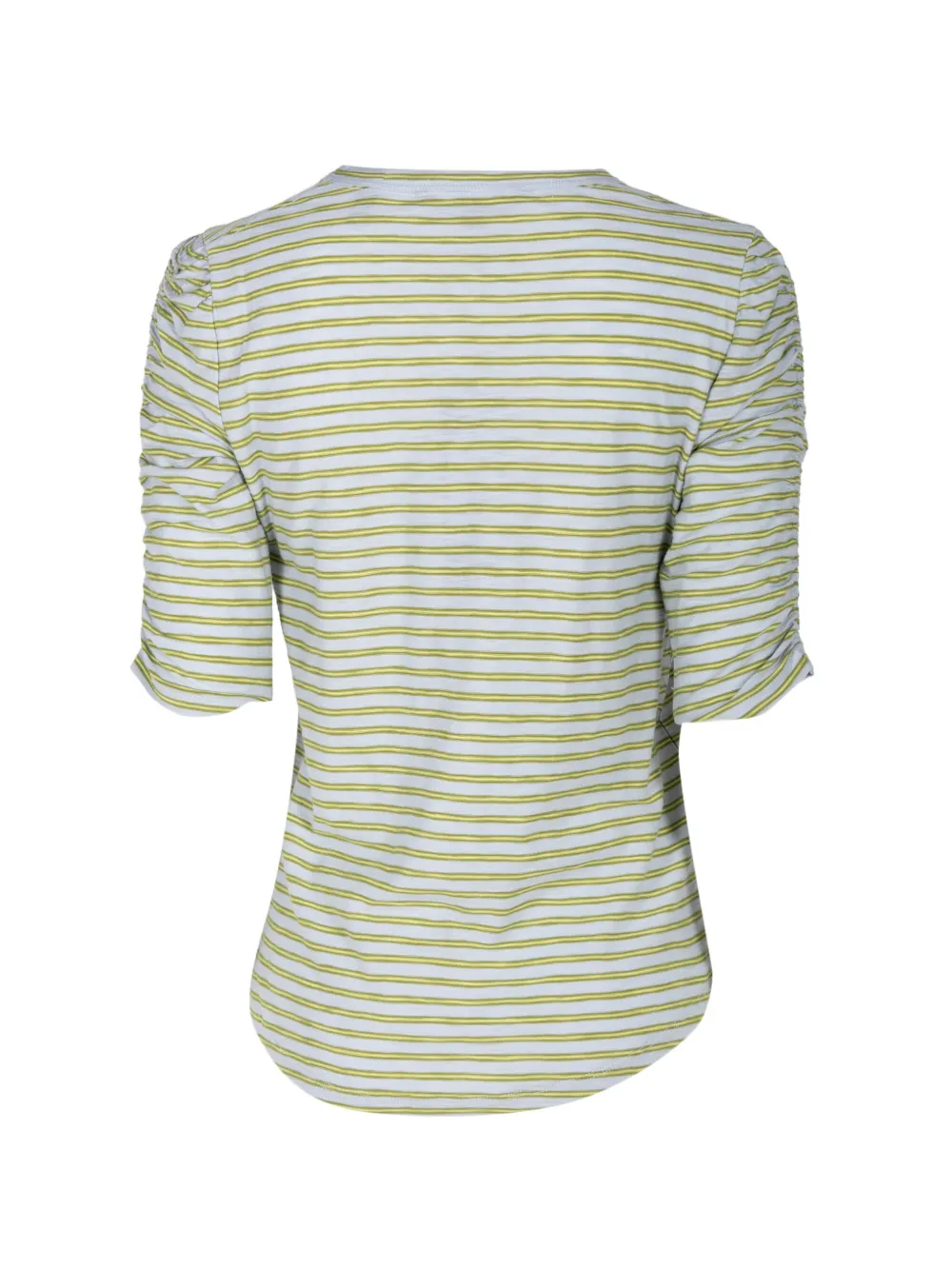 Veronica Beard Waldorf Stripe Ruched Sleeve Tee In Green