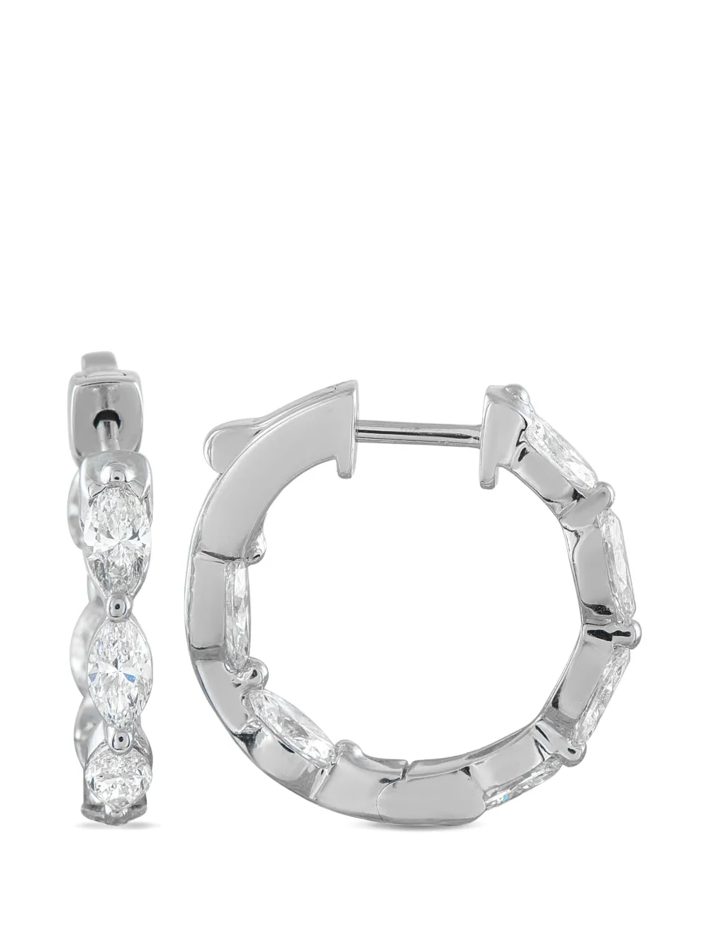 LB Exclusive marquise-cut diamond hoop earrings - Argento