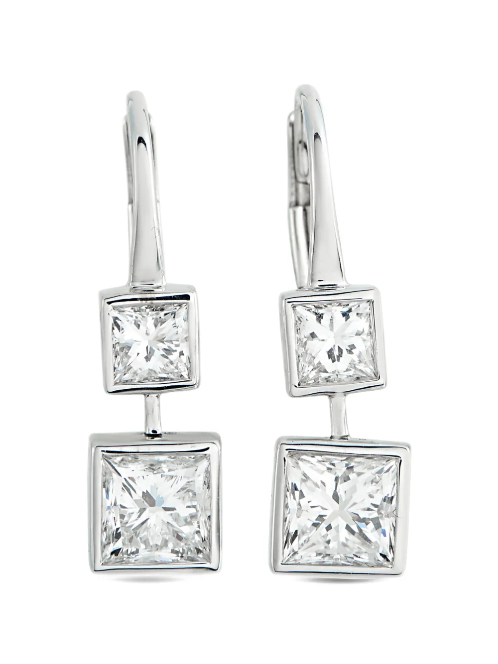 LB Exclusive diamond square-cut earrings - Argento