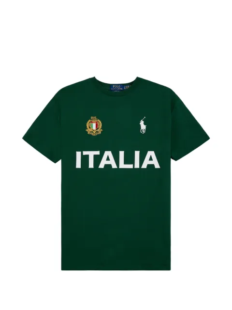 Polo Ralph Lauren logo-print crest-patch T-shirt