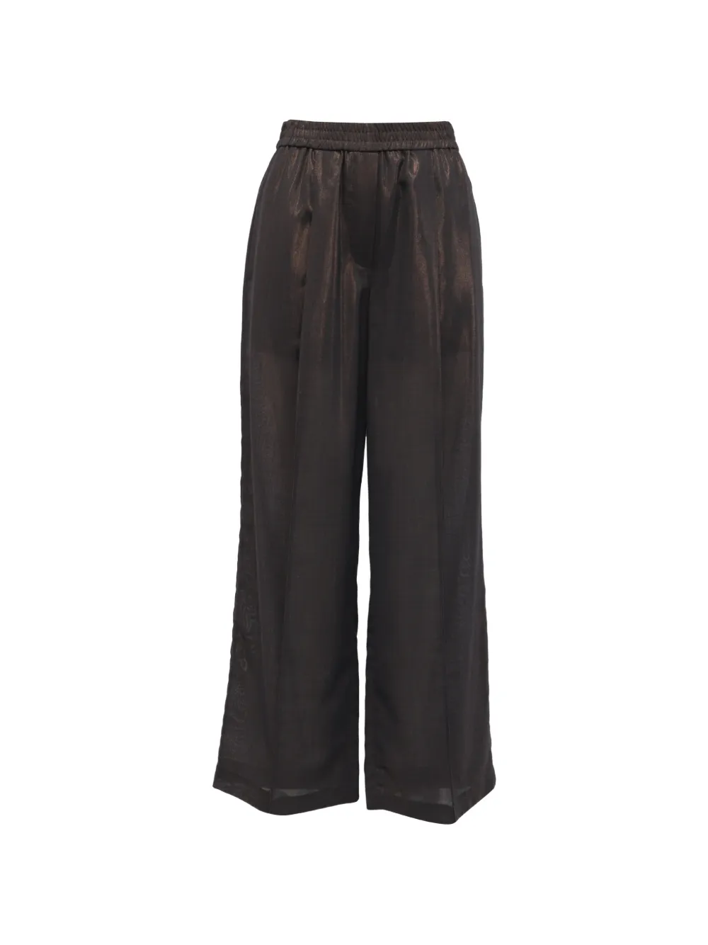 Brunello Cucinelli Vintage metallic wide-leg trousers - Marrone