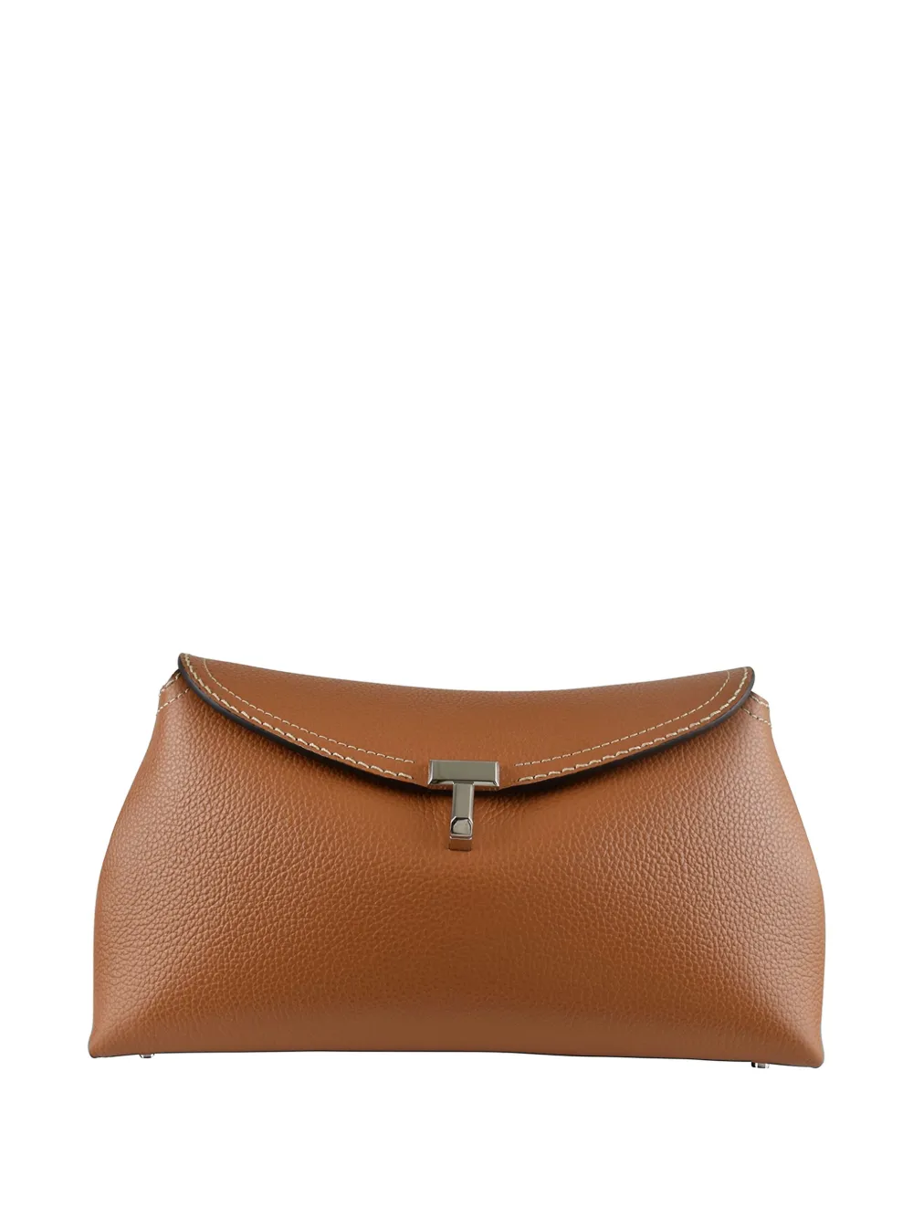 TOTEME T-Lock grained-leather shoulder bag - Marrone