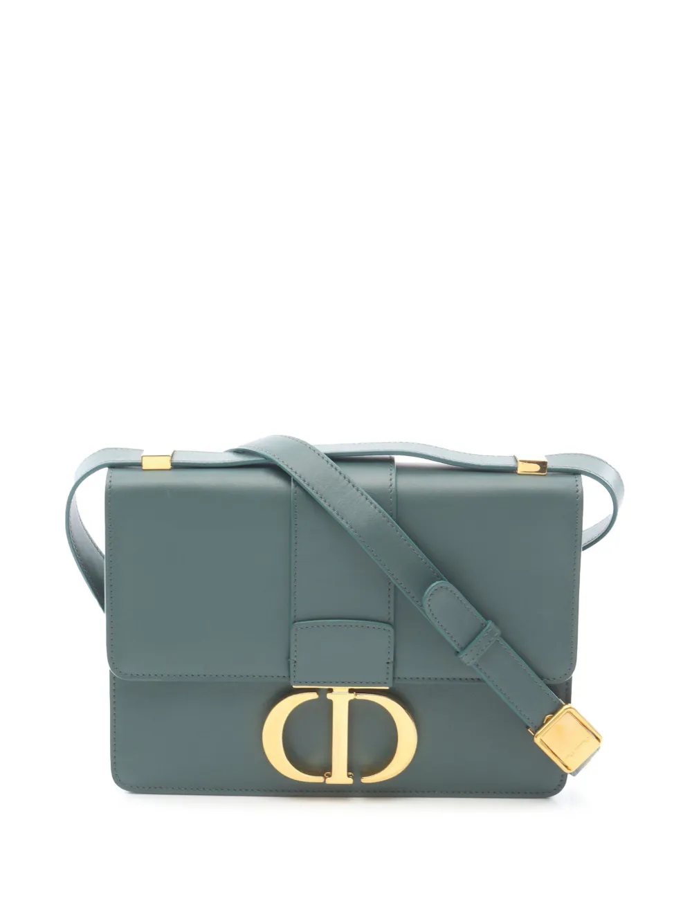 Pre-owned Dior 2010-2026 Leather 30 Montaigne Flap Crossbody Bag In Green