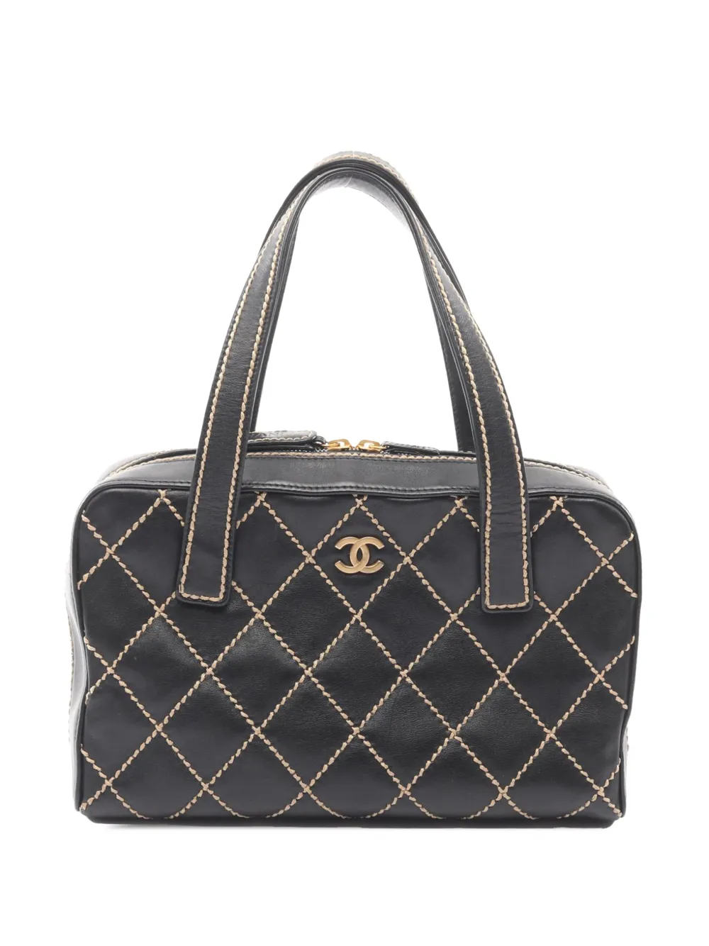 CHANEL Pre-Owned 2006-2008 CC Lambskin Wild Stitch handbag - Schwarz