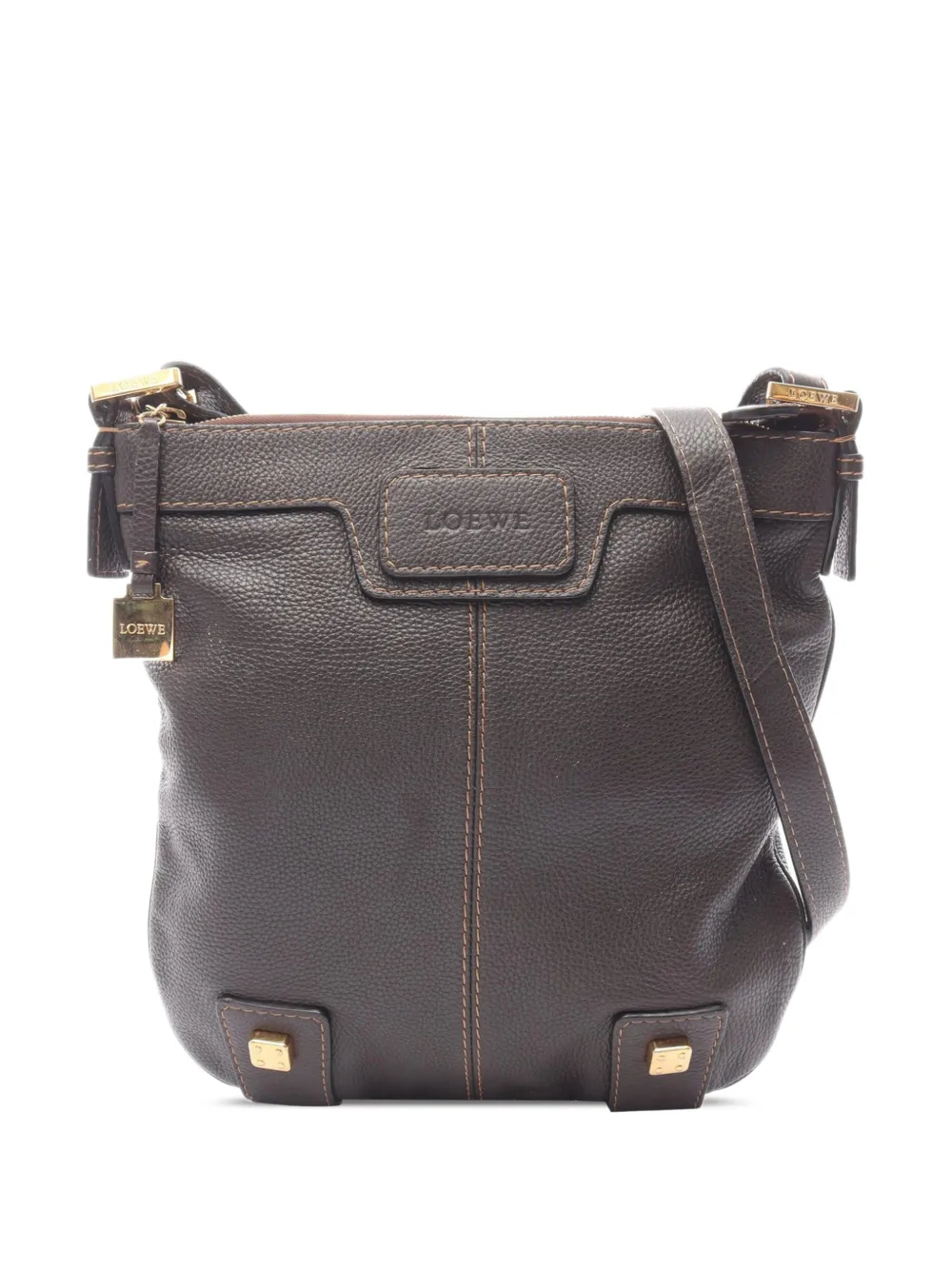 Loewe Pre-Owned 2010-2026 Leather crossbody bag - Marrone