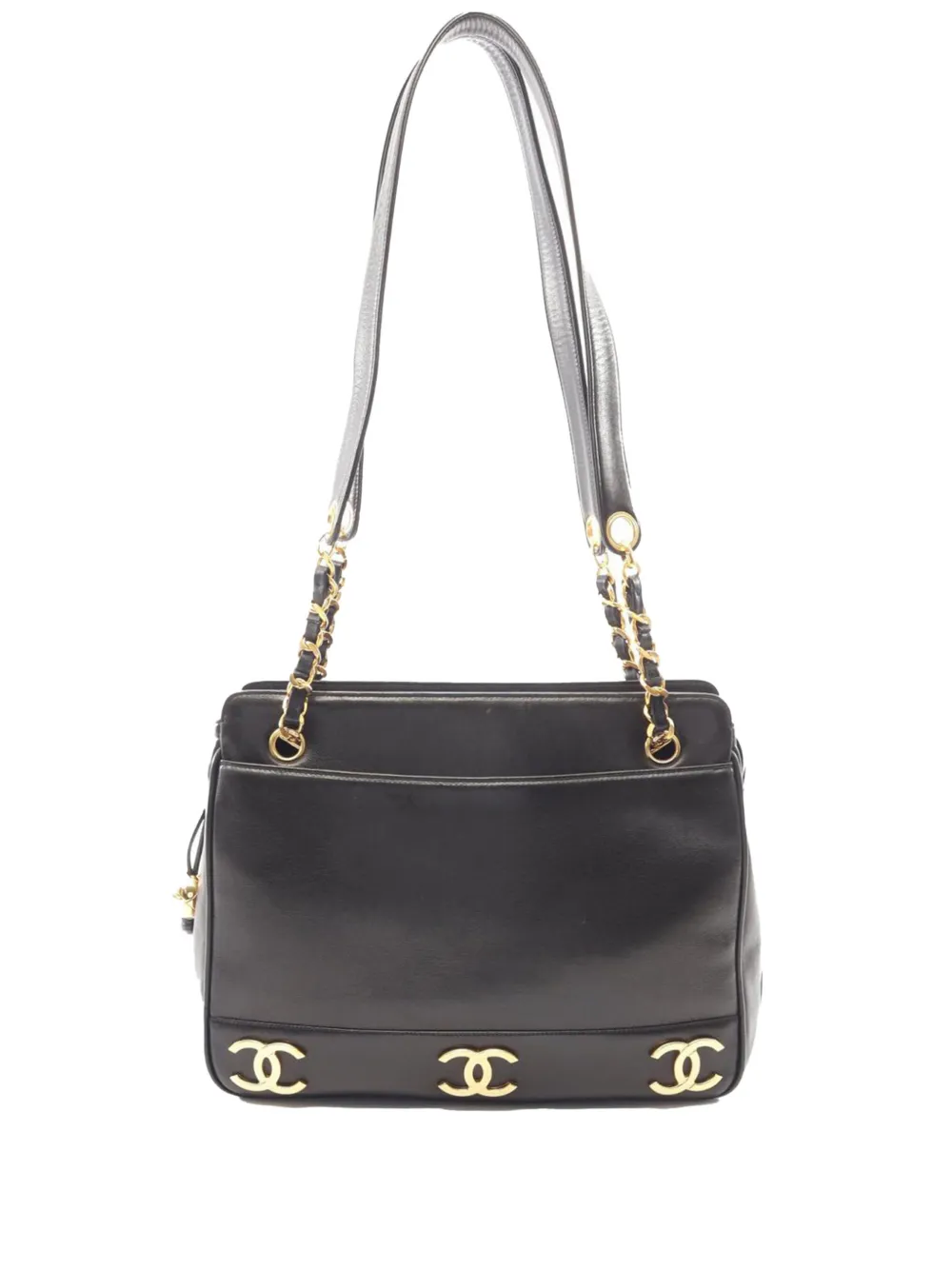 CHANEL Pre-Owned 1994-1996 Triple CC Lambskin tote bag - Nero