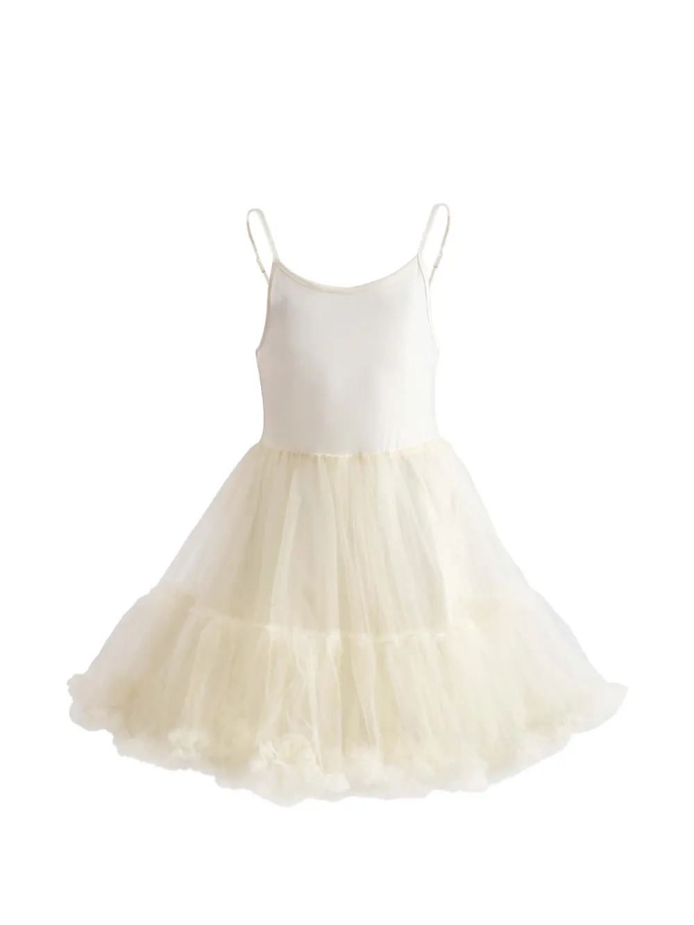 Tulleen Amorette top en jurk set met bloemapplicatie Wit