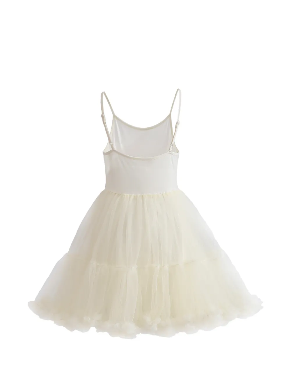Tulleen Amorette top en jurk set met bloemapplicatie Wit