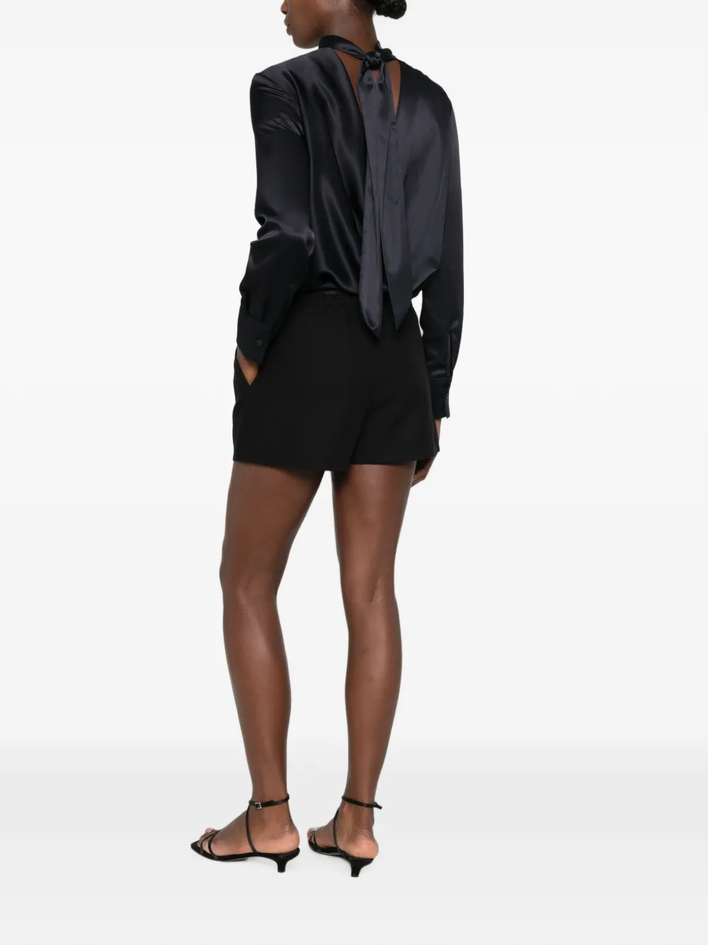 Maje Blouse met gestrikte achterkant Blauw