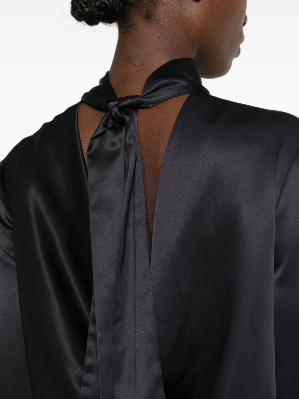 Maje Blouse met gestrikte achterkant Blauw