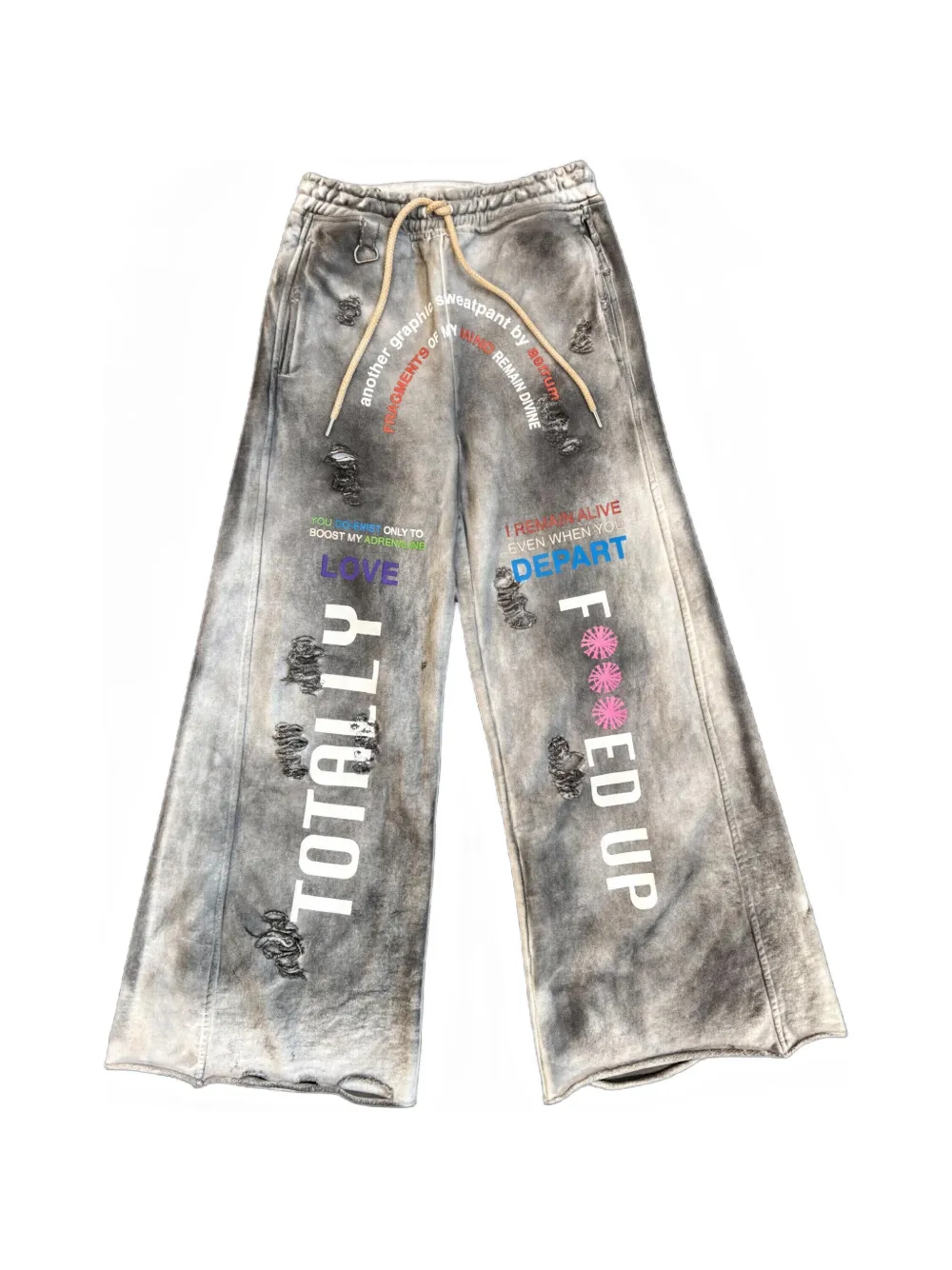 astrum TFU distressed track pants - Grigio