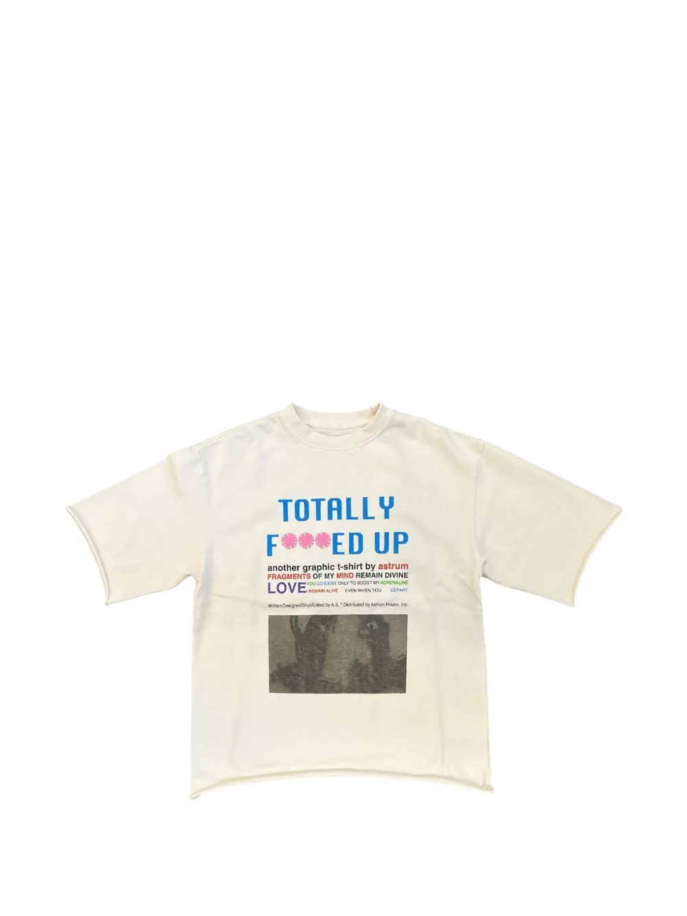 astrum graphic-print raw-cut T-shirt - Weiß