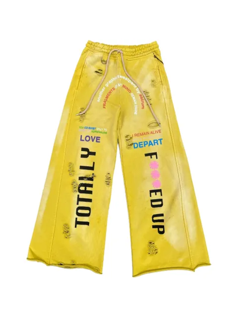 astrum pantalones de chándal con efecto envejecido