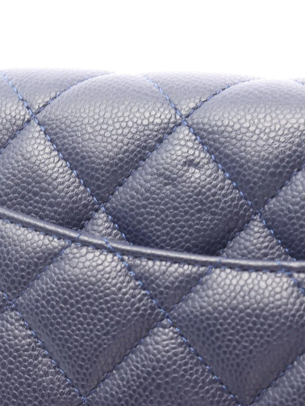  Chanel Pre-owned Sac à Bandoulière Wallet On Chain En Cuir Caviar Matelassé à Logo Cc (2021-2026) - Bleu 