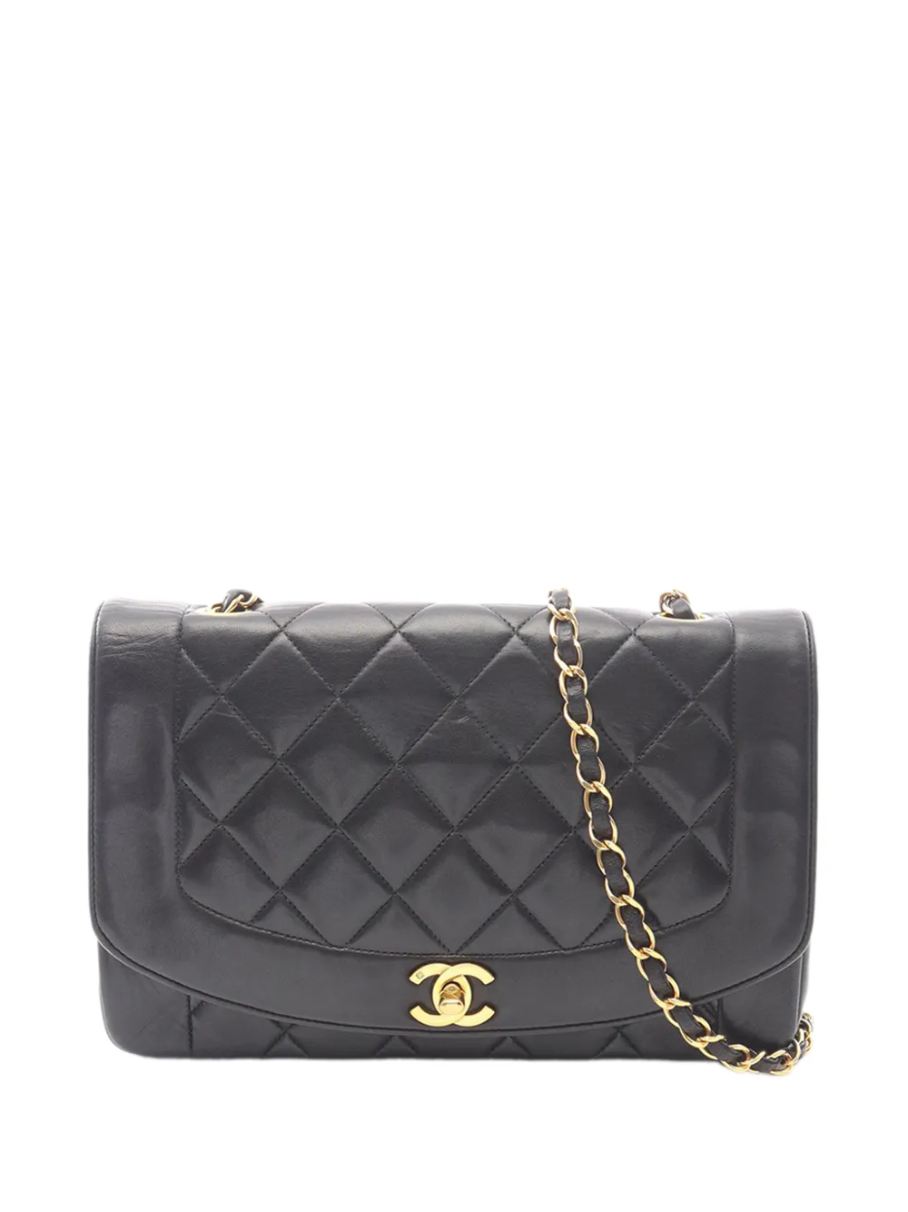 CHANEL Pre-Owned 1994-1996 Medium Lambskin Diana Flap crossbody bag - Black