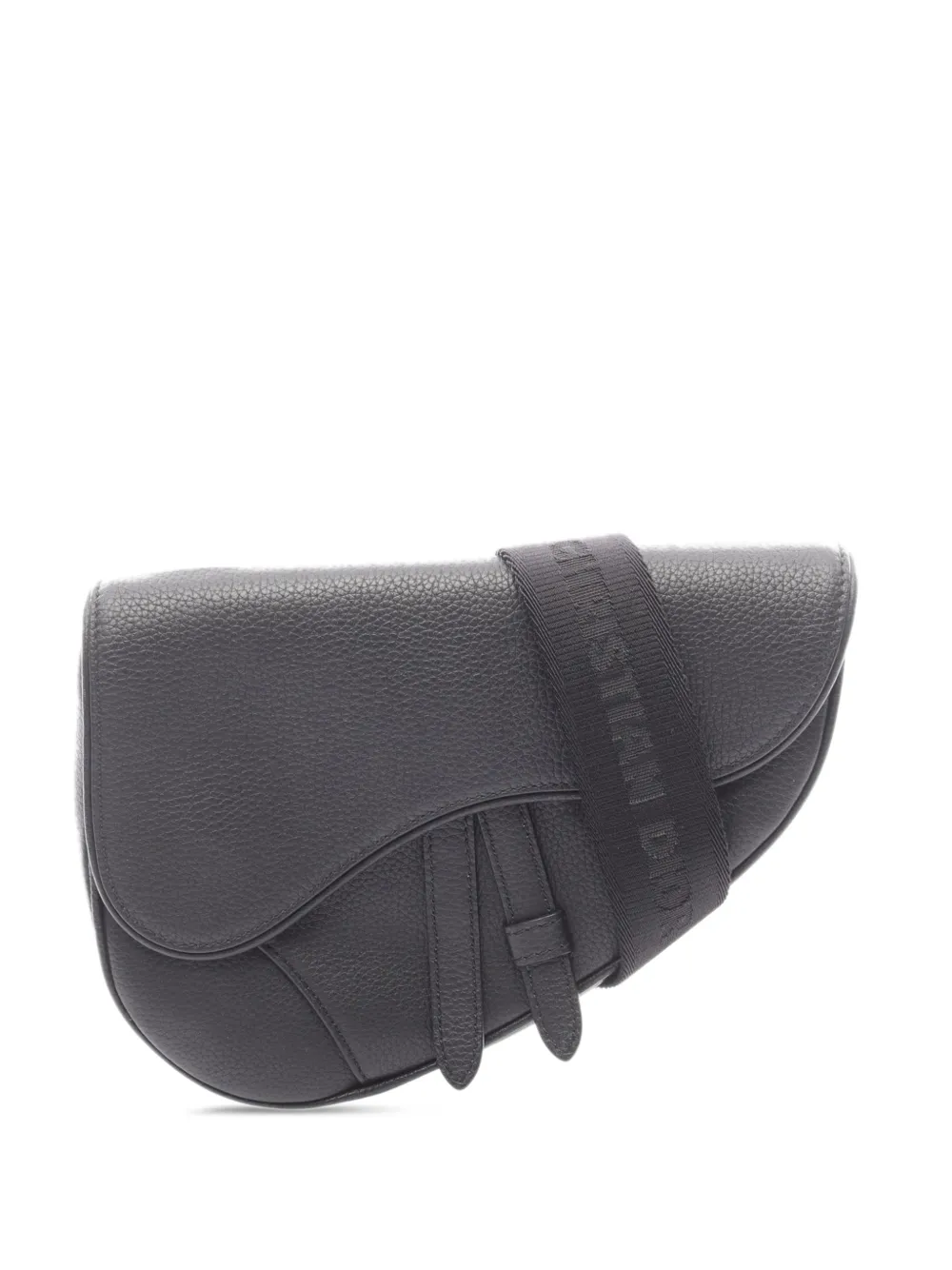 Pre-owned Dior 2010-2026 Leather Saddle Bag Shoulder Bag In Black