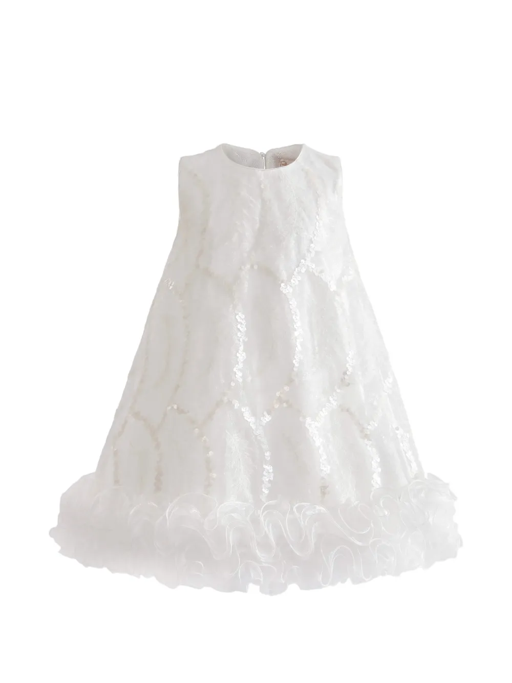 Tulleen Fiora ruffled sequin-embellished dress - Bianco