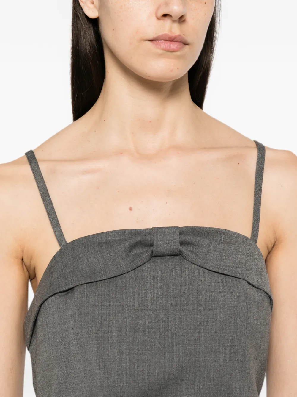 Maje Mini-jurk met kanten afwerking en strikdetail Grijs