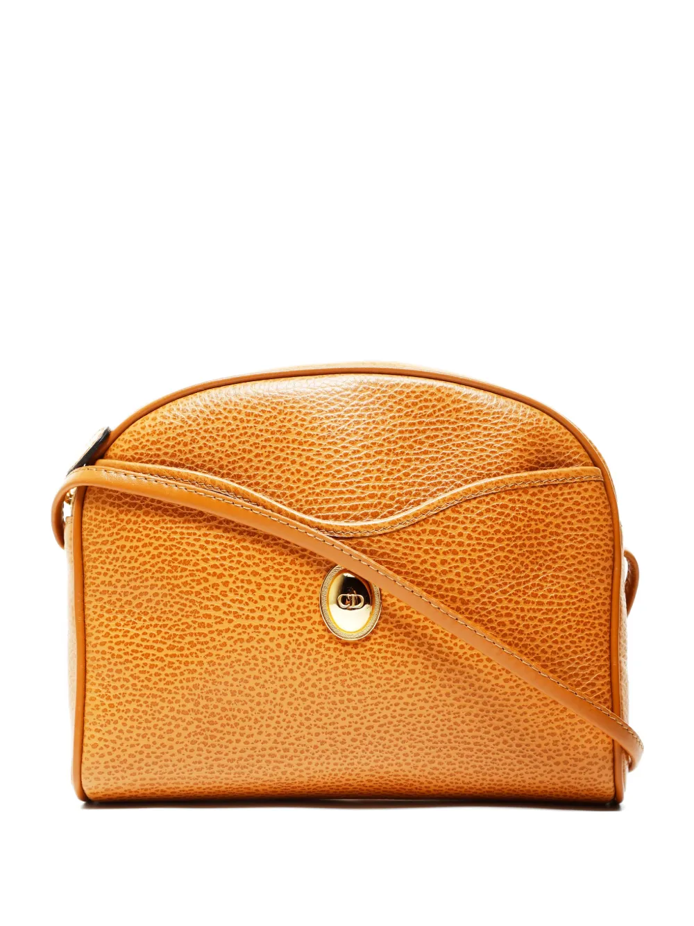 Christian Dior Pre-Owned 1980-1990s logo-plaque leather shoulder bag - Braun