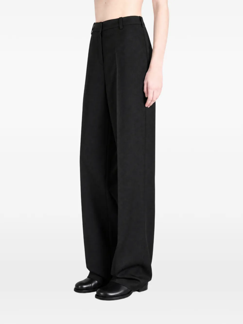 CALVIN KLEIN COLLECTION Fernanda Pressed-crease Wide-leg Trousers in Black, view 3