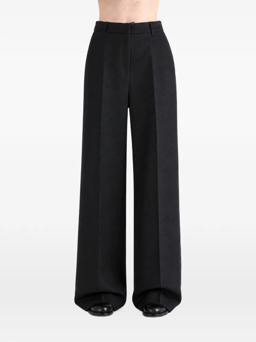 CALVIN KLEIN COLLECTION Fernanda Pressed-crease Wide-leg Trousers in Black, view 2