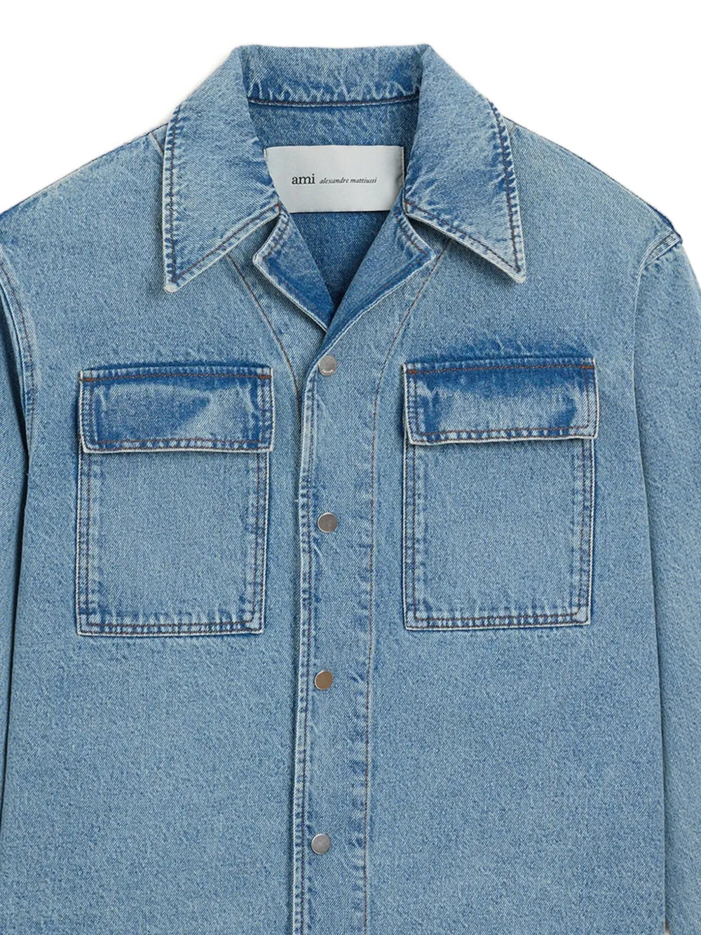 AMI Paris Overhemd met zak detail Blauw