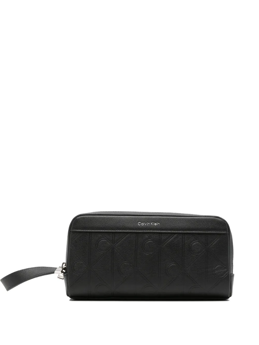 Calvin Klein logo-embossed wash bag - Schwarz