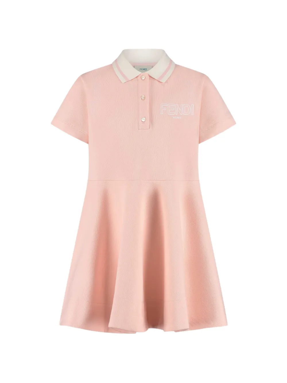Fendi Kids logo-embroidered polo dress - Rosa