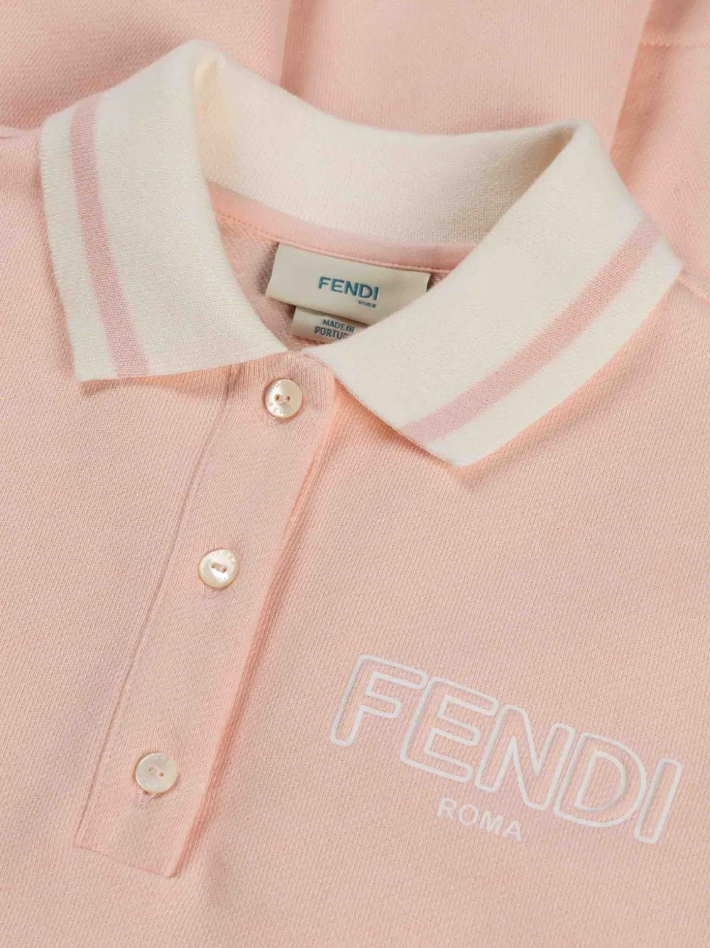 Fendi Kids Polojurk met geborduurd logo Roze