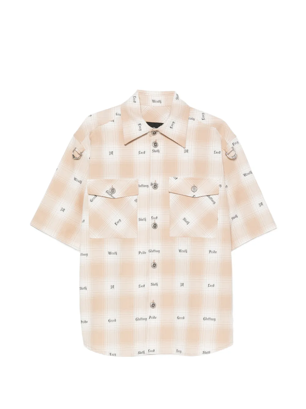 John Richmond check-print short-sleeve shirt - Toni neutri