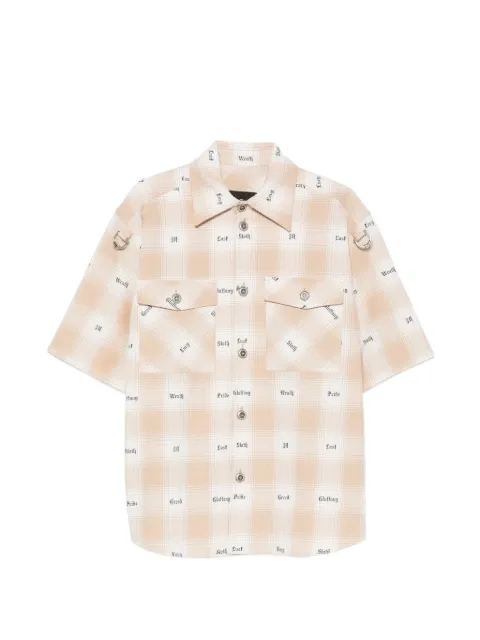 John Richmond check-print short-sleeve shirt