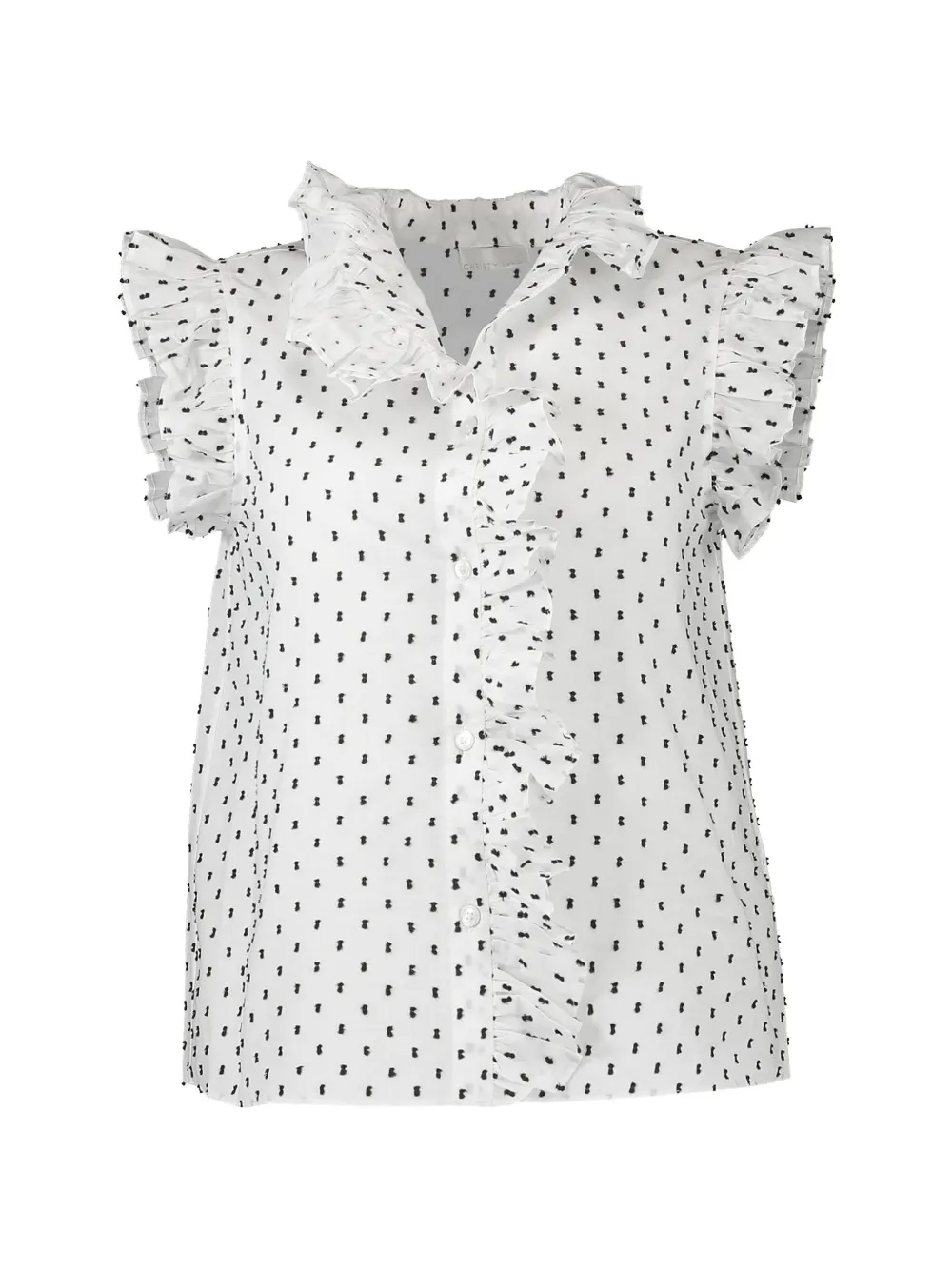 Christy Lynn Marfa ruffled polka-dot blouse - Bianco