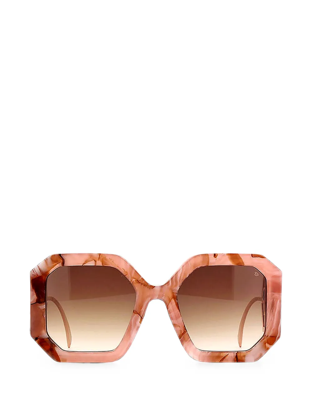 Philipp Plein marble-effect geometric-frame sunglasses - Rosa