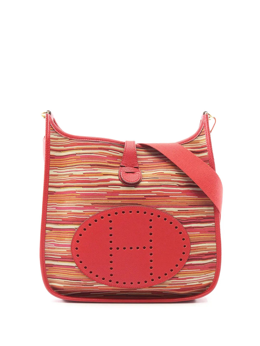 Hermès Pre-Owned 2004 Togo and Vibrato Evelyne I PM crossbody bag - Rosso