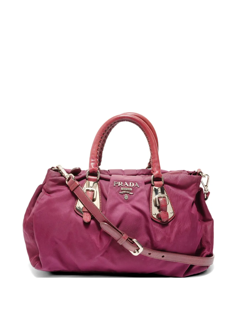 Prada Pre-Owned buckle-detail 2way handbag - Rosso
