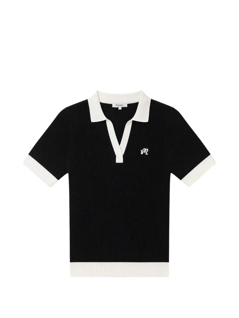 Malbon Golf ribbed-knit short-sleeve T-shirt - Schwarz
