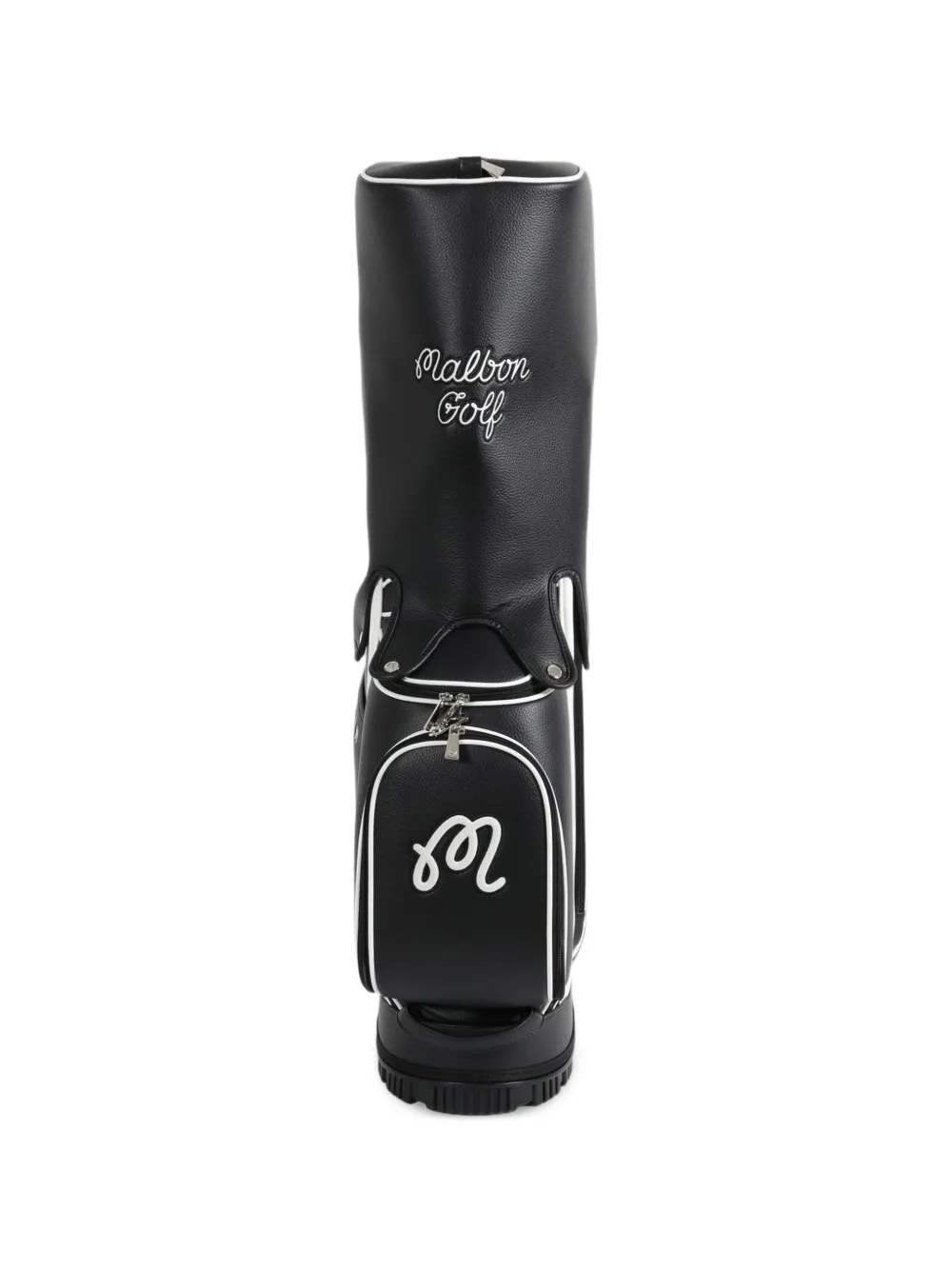 Malbon Logo-embroidered Piped Golf Bag In Black