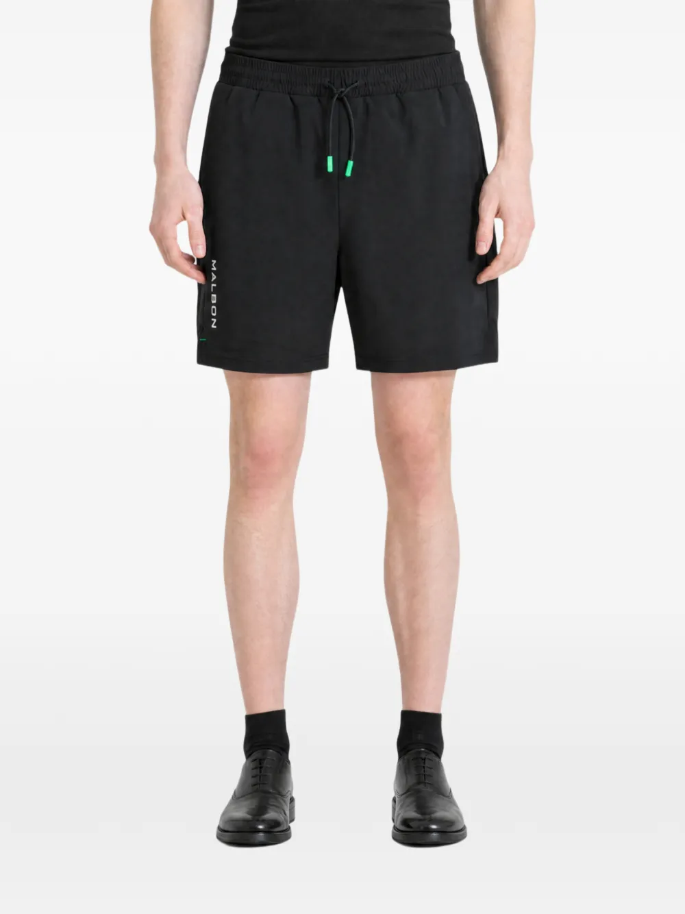 Malbon Golf Shorts met logoprint Zwart