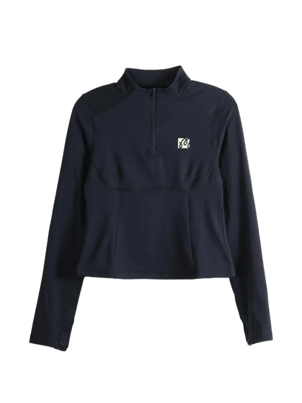 Malbon Dani Cut-out Half-zip Top In Black