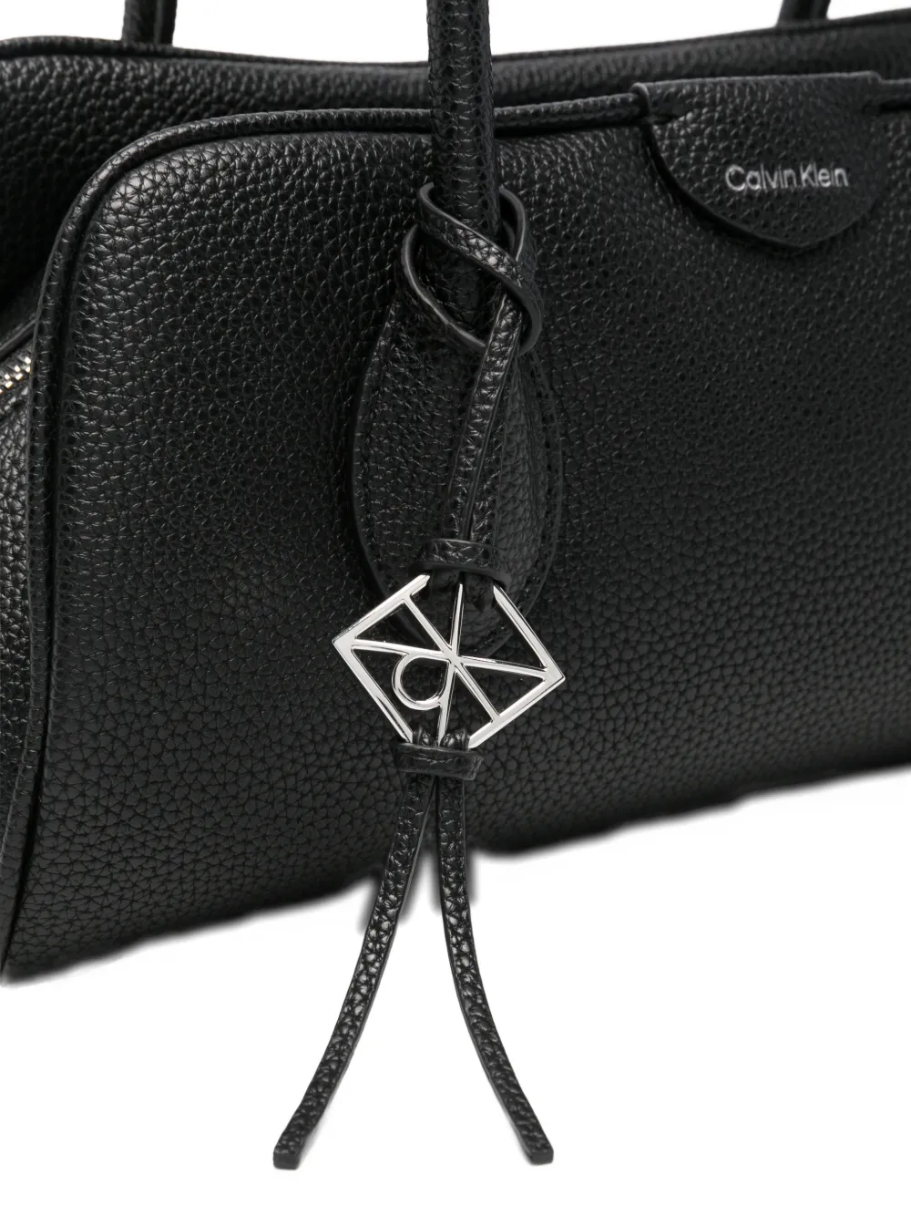 Calvin Klein Shopper met logo-print en textuur Zwart