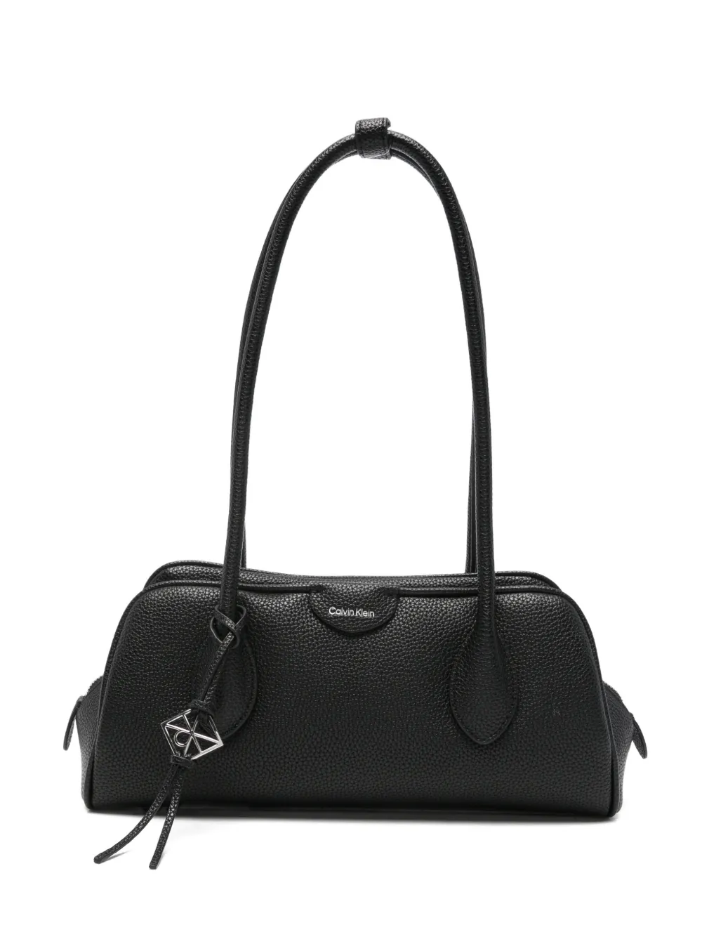 Calvin Klein logo-print pebbled tote bag - Black