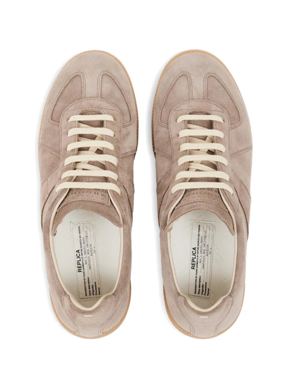 Maison Margiela Replica suède sneakers met vlakken Bruin