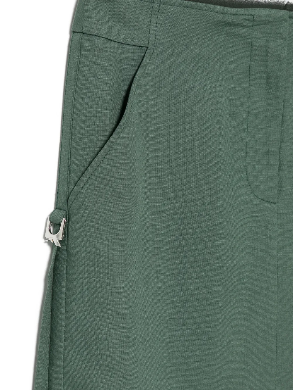 Patrizia Pepe Midi-rok met gestrikte zijkant en logo Groen