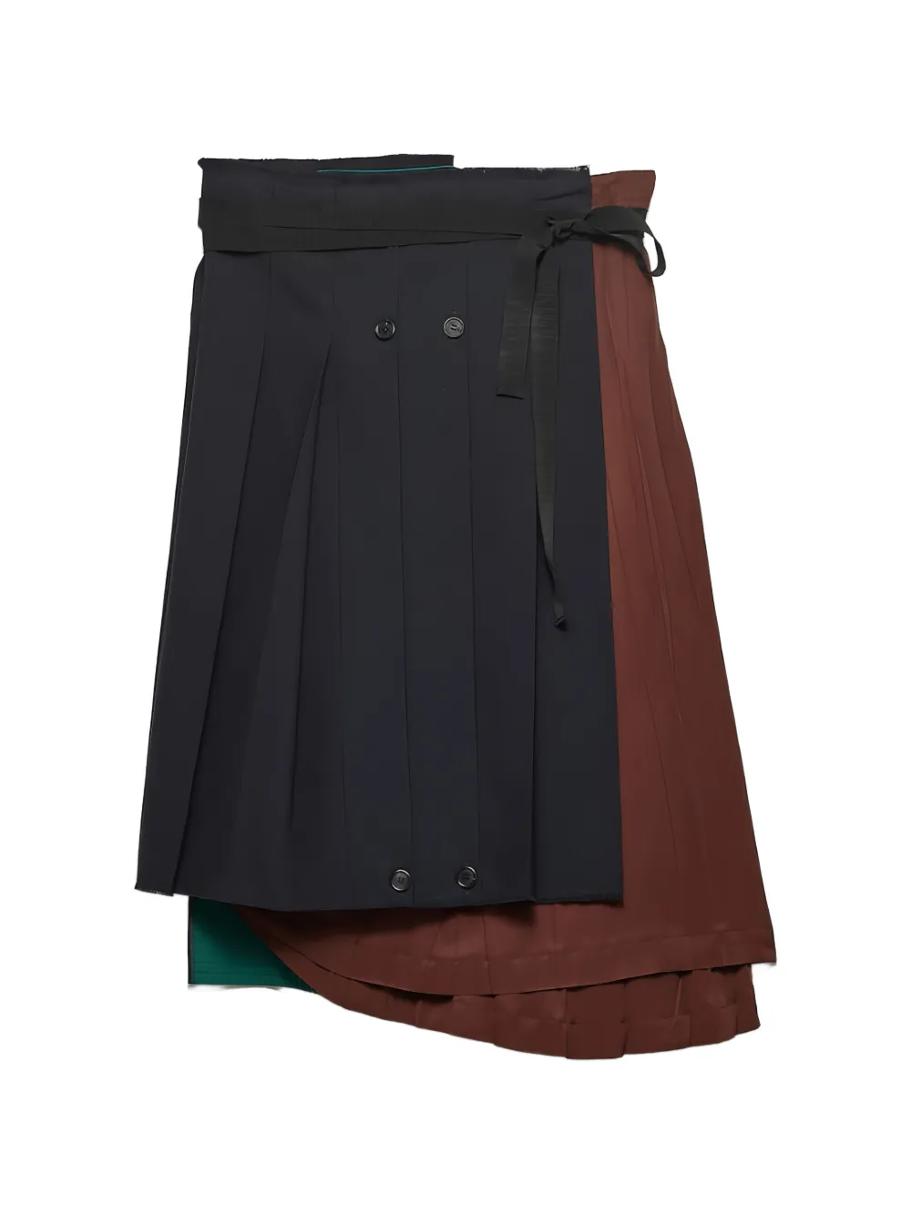Prada patchwork-design pleated mini skirt - Blu