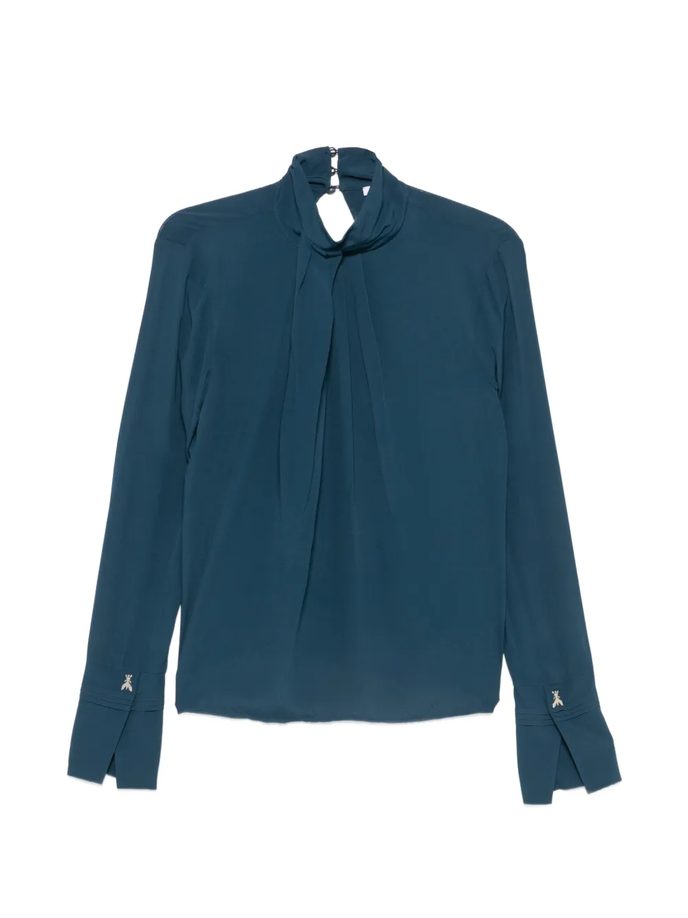 Patrizia Pepe tie-neck long-sleeve blouse - Blau