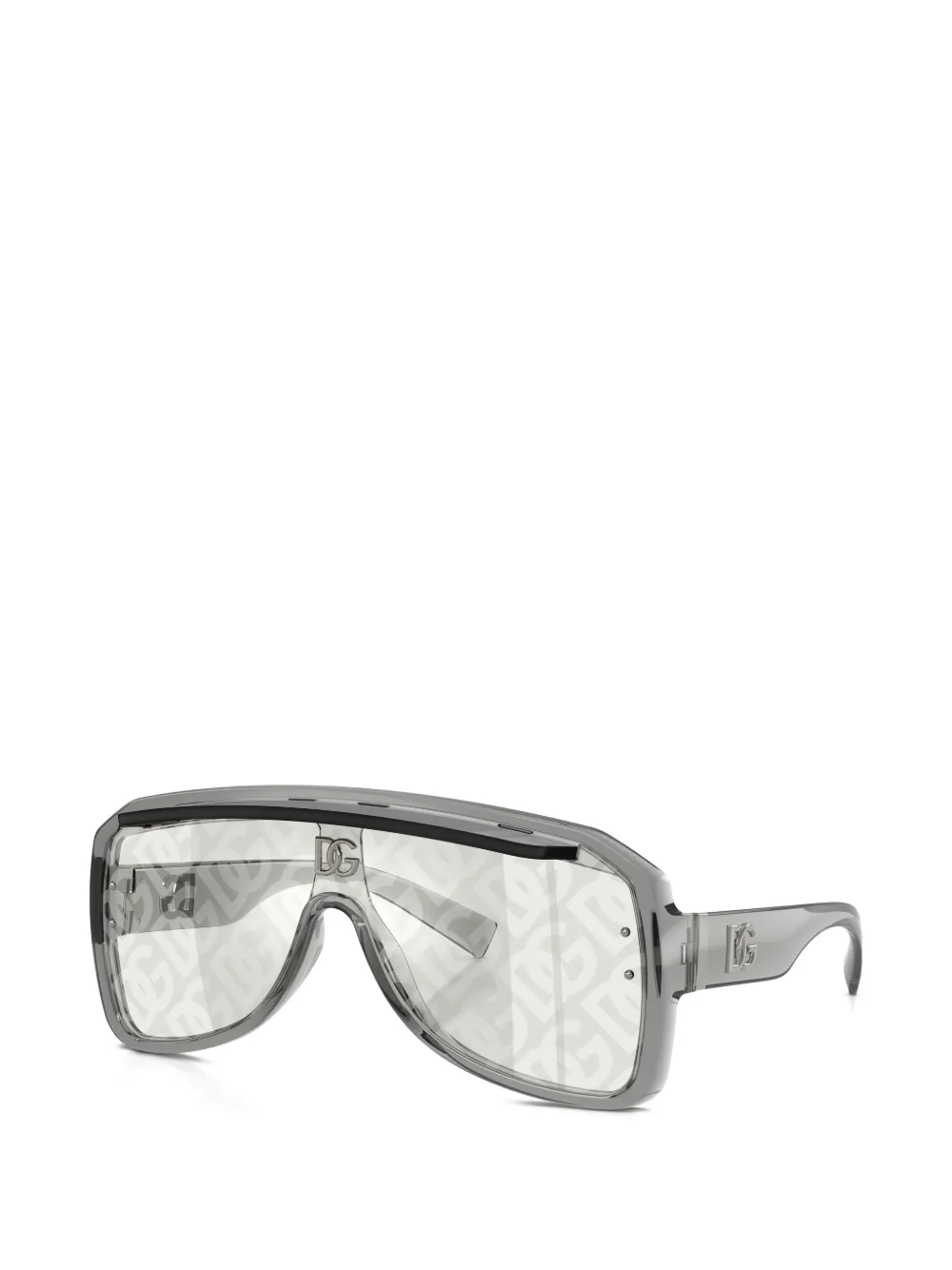 Dolce & Gabbana Eyewear Zonnebril met DG-logoplakkaat Grijs