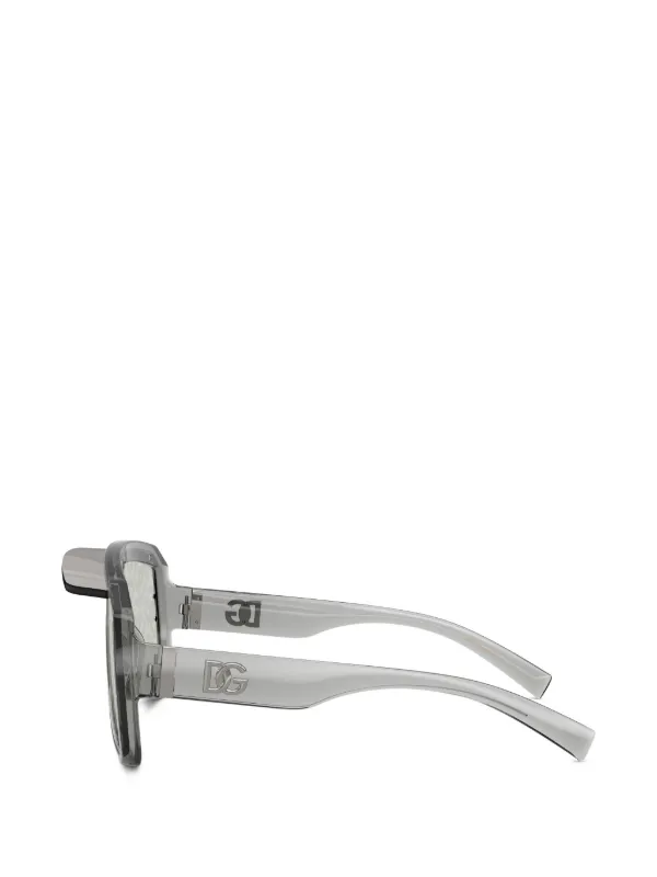 Dolce & Gabbana サングラス ラインストーン DGロゴ グレー Dolce & Gabbana Eyewear DGロゴプレート サングラス | グレー