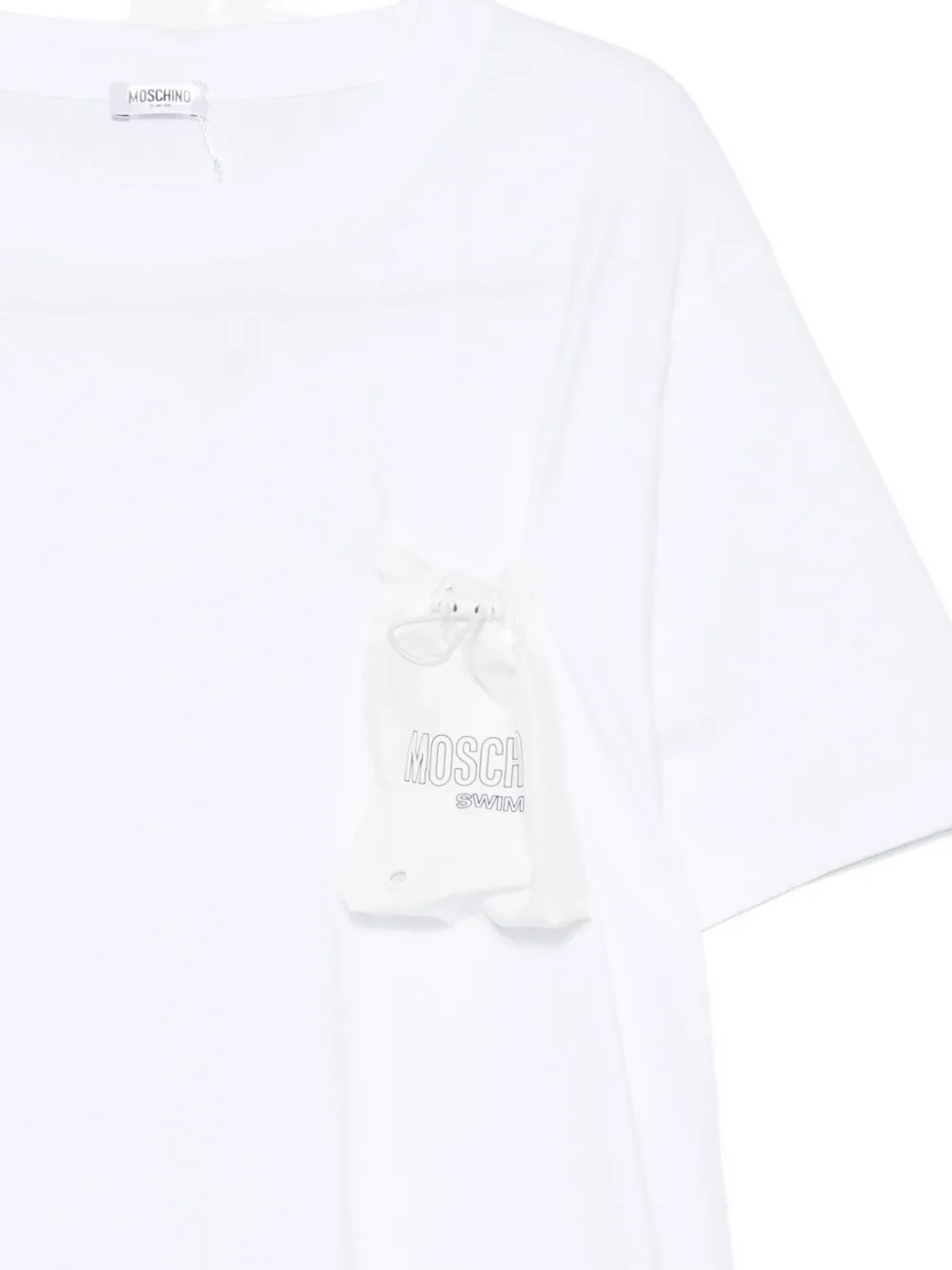 Moschino T-shirt met trekkoordzak en logoprint Wit