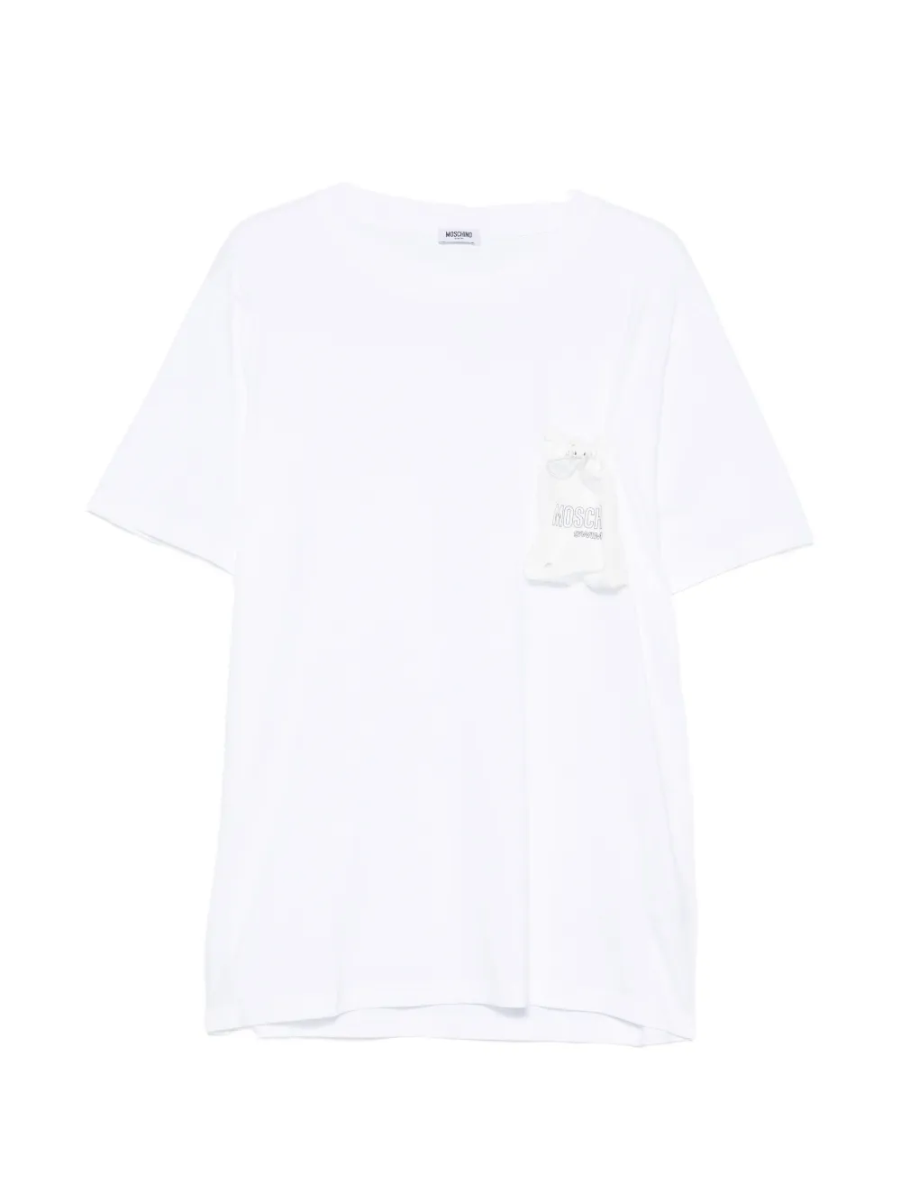 Moschino logo-print drawstring-pocket T-shirt - Bianco