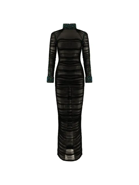 Ln’R Vestido longo drapeado com cristais